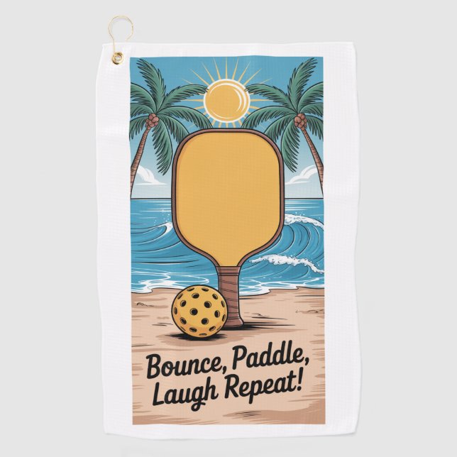 Pickleball Bounce Paddle Laugh Wiederholung Urlaub Golfhandtuch (Vorderseite)
