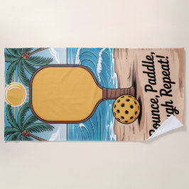 Pickleball Bounce Paddle Laugh Wiederholung Urlaub Strandtuch