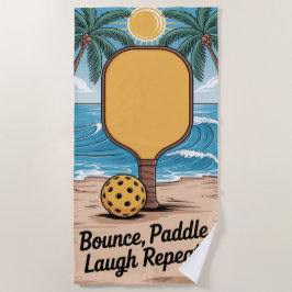 Pickleball Bounce Paddle Laugh Wiederholung Urlaub Strandtuch