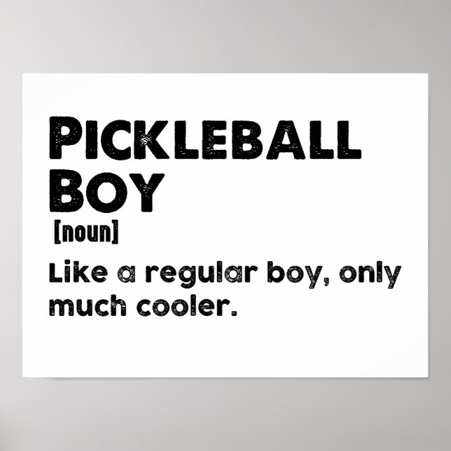 Pickleball Boy Funny Dictionary Definition Pickle Poster (Vorne)