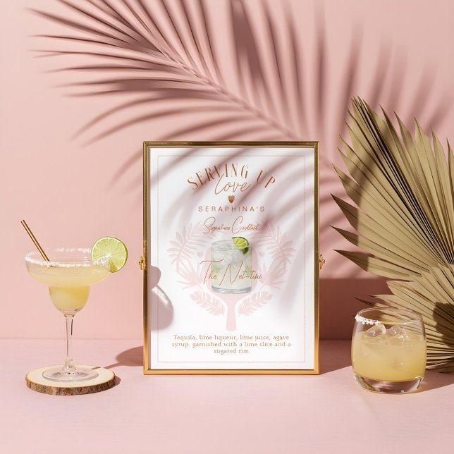 Pickleball Brautparty Cocktail Drink Poster (Pickleball Bridal Shower Watercolor Cocktail Drink Poster)