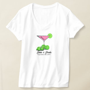 Pickleball-Brautparty-Dinks & Drinks Personalisier T-Shirt