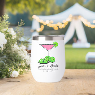 Pickleball Brautparty Rosa Cocktail Personalisiere