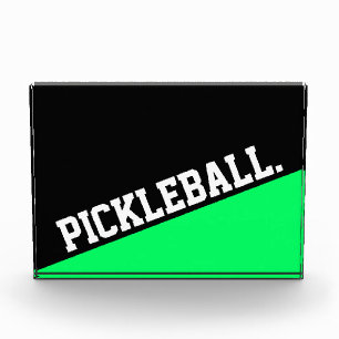 PICKLEBALL Bright Lime Green Black Color Block