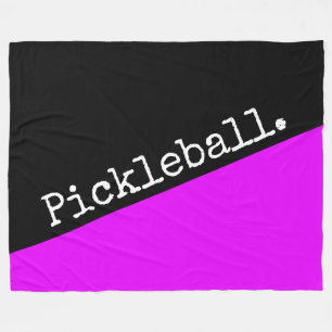 PICKLEBALL Bright Pink Black Wedge Retortion Text Fleecedecke