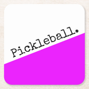 PICKLEBALL Bright Pink White Slly Farbblock Rechteckiger Pappuntersetzer