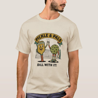 Pickleball Buddy Squad – Cute Retro Cartoon Design T-Shirt