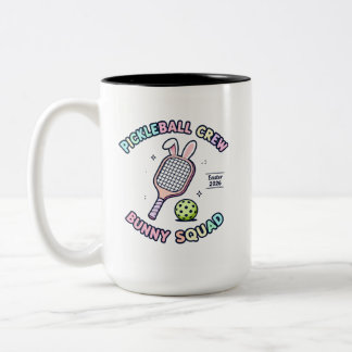 Pickleball Bunny Squad Aufkleber Zweifarbige Tasse