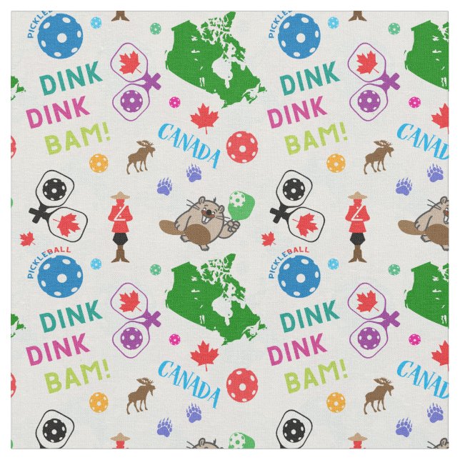 Pickleball Canada icons2, Custom Fliesen Größe! Stoff (Nahaufnahme)