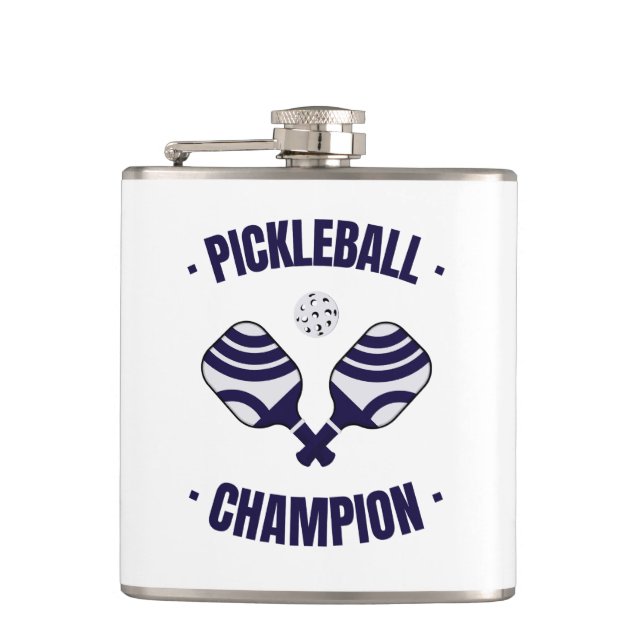 Pickleball Champion Wrapped Flask Flachmann (Vorderseite)