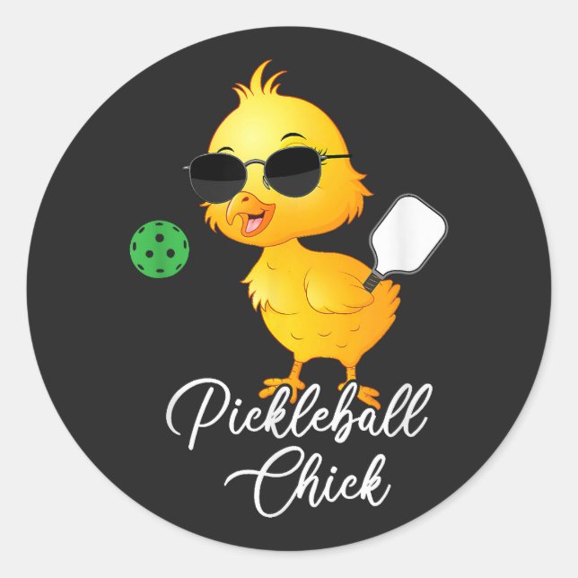 Pickleball Chick Funny Pickleball Runder Aufkleber (Vorderseite)