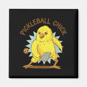 Pickleball Chick Funny Quote Hühnchen mit Paddel G Magnet