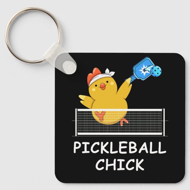 Pickleball Chick lustige Ruhestand Rent Men Wome Schlüsselanhänger (Vorderseite)