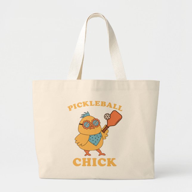 Pickleball Chick - Retro Jumbo Stoffbeutel (Vorne)