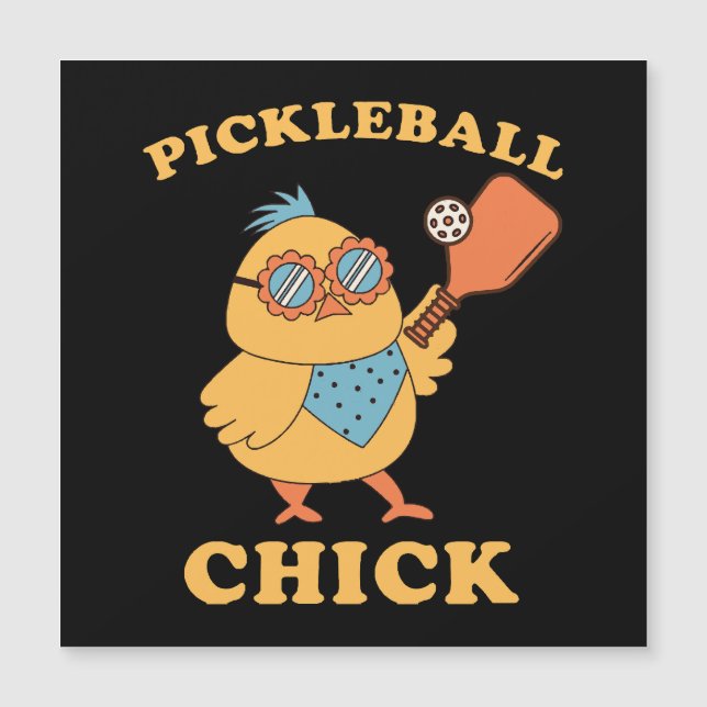Pickleball Chick - Retro Magnetkarte (Vorderseite)