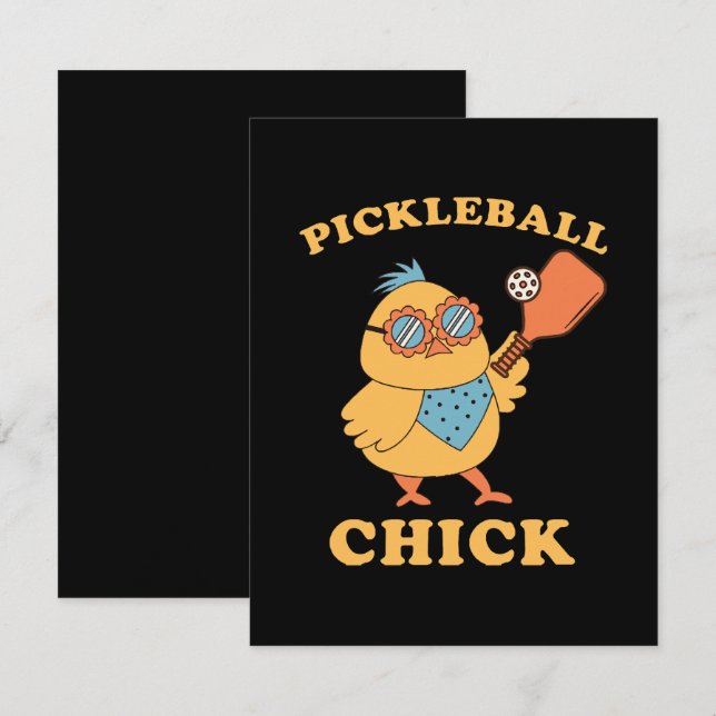 Pickleball Chick - Retro Mitteilungskarte (Vorne/Hinten)