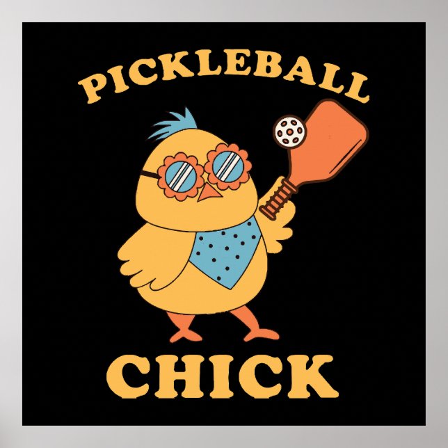 Pickleball Chick - Retro Poster (Vorne)