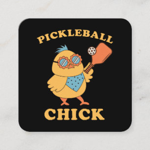 Pickleball Chick - Retro Quadratische Visitenkarte