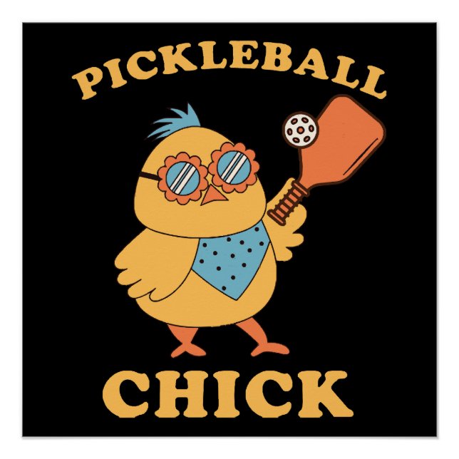 Pickleball Chick - Retrolook Poster (Vorderseite)
