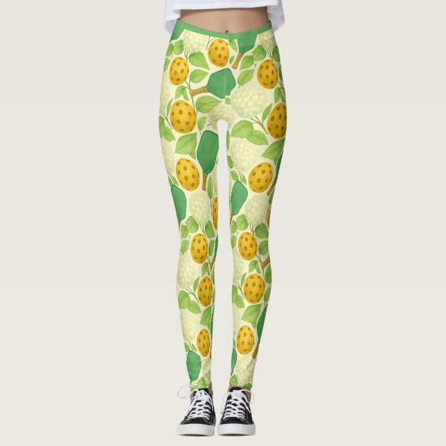 Pickleball Chinese Snowball Viburnum Leggings (Vorderseite)