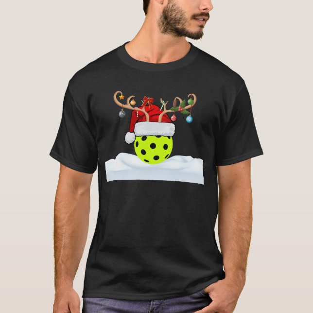 Pickleball Christmas Hat - Christmas Pickleball T-Shirt (Vorderseite)