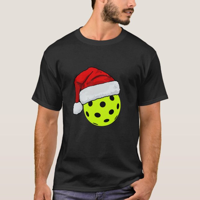 Pickleball Christmas Hat - Christmas Pickleball T-Shirt (Vorderseite)