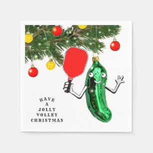 Pickleball Christmas Holiday Sports Party Napkins Serviette