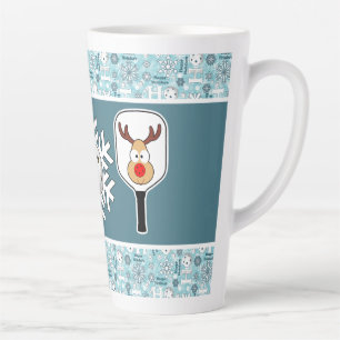 Pickleball Christmas Joy Blue und White Snowballs Milchtasse
