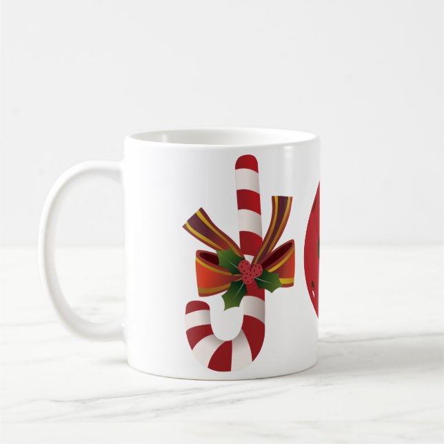 Pickleball Christmas Joy, Candy Cane, Reindeer Kaffeetasse (Links)