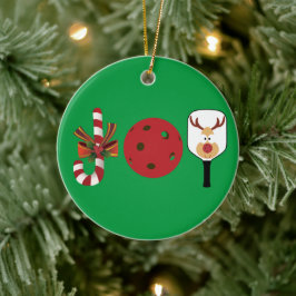 Pickleball Christmas Joy, Candy Cane, Reindeer Keramik Ornament