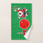 Pickleball Christmas Joy Candy Cane Santa Green Handtuch<br><div class="desc">Es gibt so viele verschiedene Möglichkeiten Weihnachtsfreude zu schreiben. Feiern Sie den Urlaub mit unserer tollen JOY Pickleball Weihnachtskollektion mit festlichen Designs, die perfekt für Pickleballe und Party-Planer sind! Diese Kollektion umfasst eine einzigartige Weihnachtsdekoration und Geschenke, von bunten pickleball-Ornamenten und Party-Zubehör zu T - Shirt, Trinkbehälter, Zuhause-Waren und Accessoires. Ob...</div>
