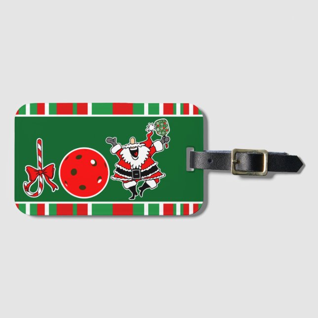 Pickleball Christmas Joy Snowflake Red und Green Gepäckanhänger (Vorderseite (Horizontal))
