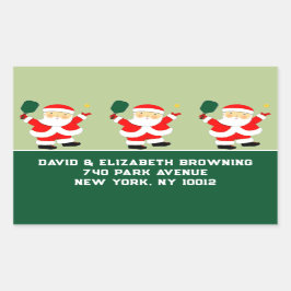 Pickleball Christmas Labels Rechteckiger Aufkleber