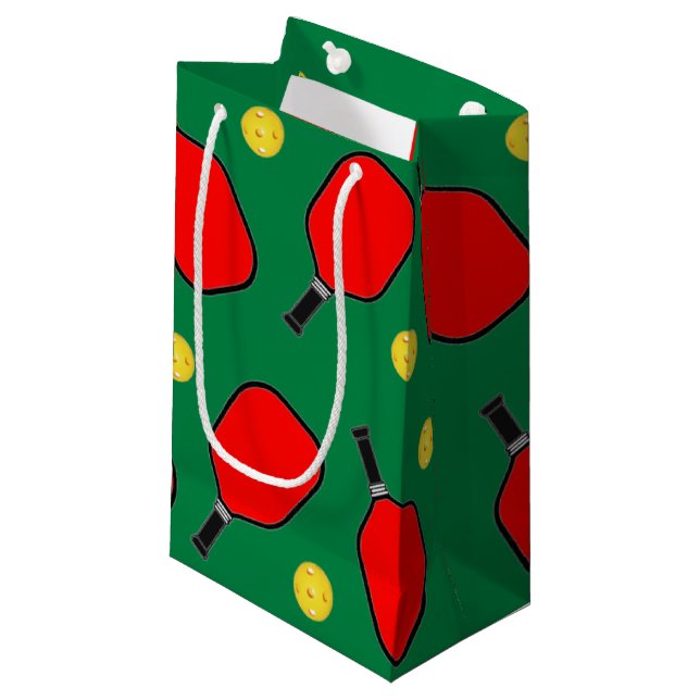 Pickleball Christmas Small Geschenktasche Kleine Geschenktüte (Vorderseite Schrägansicht)