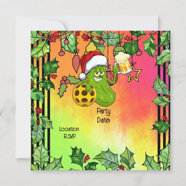 Pickleball Christmas Thema Save The Date (Vorderseite)