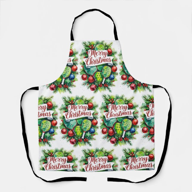 Pickleball Christmas Thema Schürze (Vorderseite)