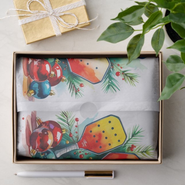 Pickleball Christmas Thema Seidenpapier (Geschenk)