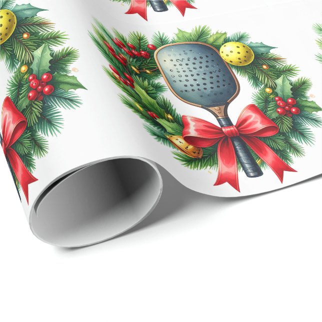 Pickleball Christmas themed Geschenkpapier (Rolleneckpunkt)