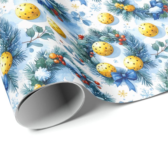 Pickleball Christmas themed Geschenkpapier (Rolleneckpunkt)