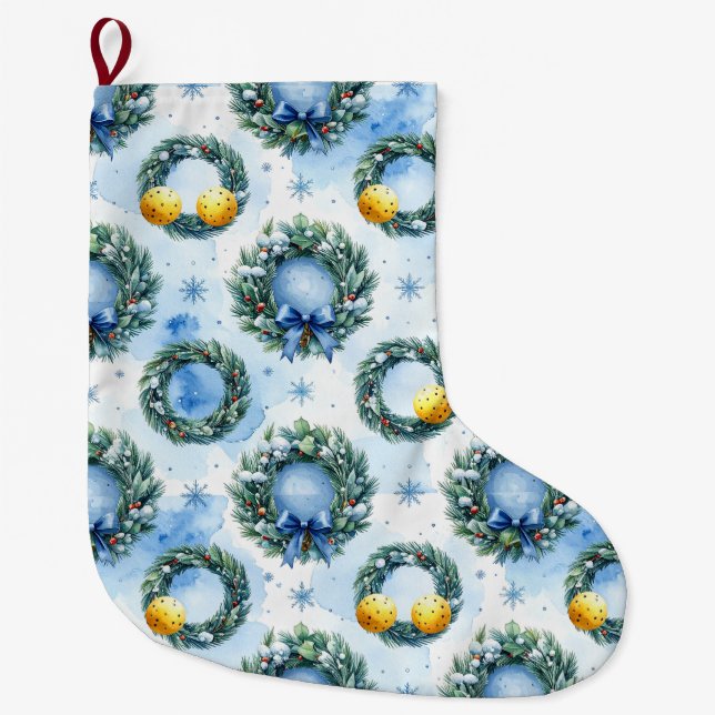 Pickleball Christmas themed Großer Weihnachtsstrumpf (Vorderseite)