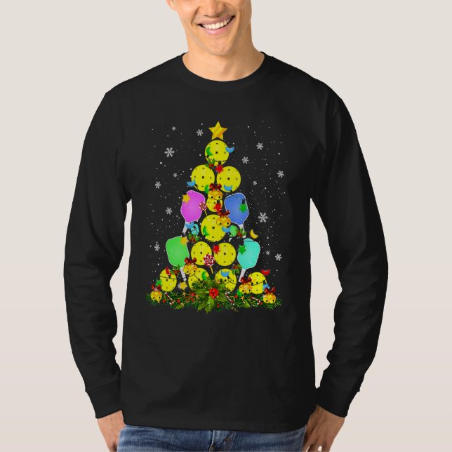 Pickleball Christmas Tree Santa Pickleball X Mas L T-Shirt (Vorderseite)