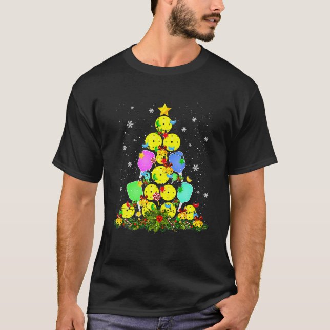 Pickleball Christmas Tree Santa Pickleball X-Mas L T-Shirt (Vorderseite)