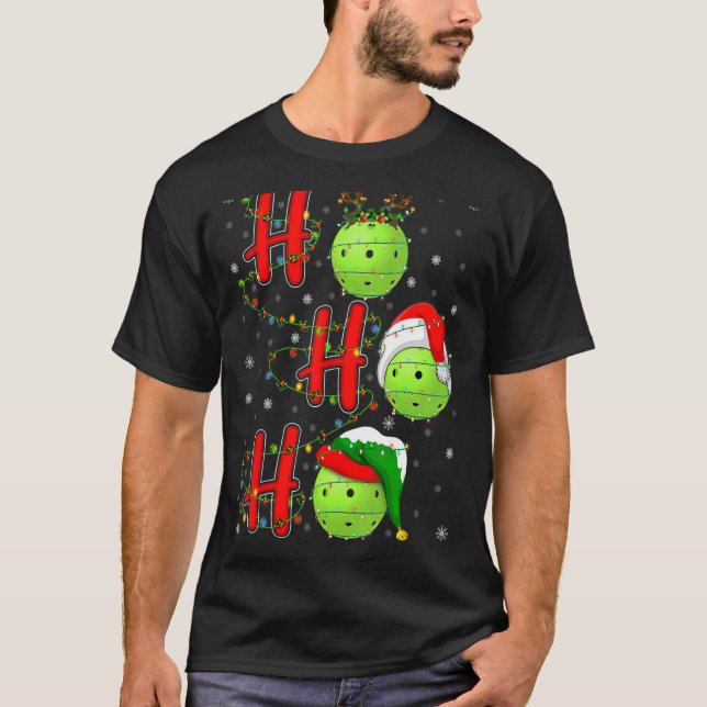 Pickleball Christmas Weihnachtsmannmütze Holiday H T-Shirt (Vorderseite)