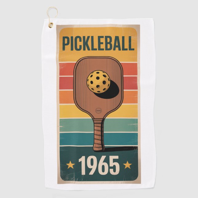 Pickleball Classic 1965 Paddelplakat für Lüfter Golfhandtuch (Vorderseite)
