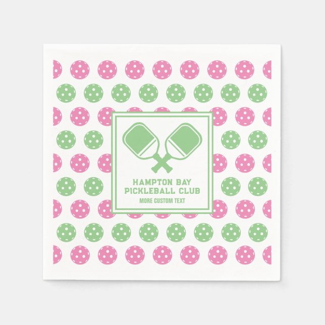 Pickleball Club Backyard Pickle Court Custom Text  Serviette (Vorderseite)