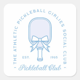 Pickleball Club Blaue Ästhetik Mädchen, die zu den Quadratischer Aufkleber