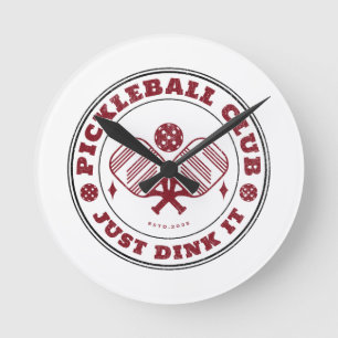 Pickleball Club Dink It Vintag Runde Wanduhr