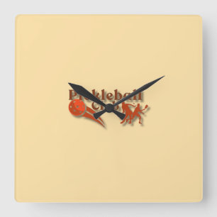 Pickleball-Club-Logo - Gear & Geschenke nach Maß Quadratische Wanduhr