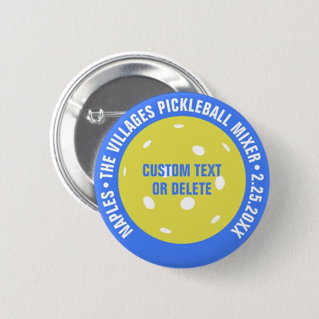 Pickleball Club Mixer Turnier Spiel Custom Medal Button (Vorne & Hinten)