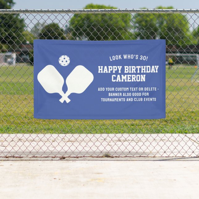 Pickleball Club Party Paddles Blue Custom Banner (Insitu)